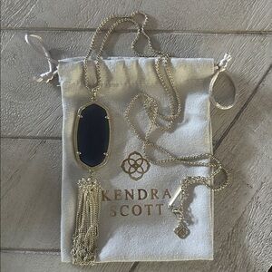 Kendra Scott Gold Necklace with Blue Pendant